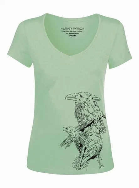 Human Family Human Family Damen V-Neck Ease "Birds" (weitere Farben), Pink, – Produktbild 2 von 2