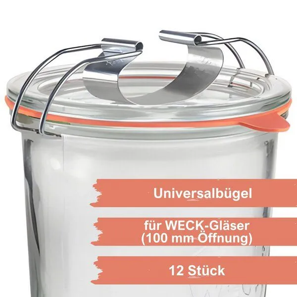 mikken mikken 12 Universal-Bügelklammern für Einkochgläser und Weckgläser – wiederverwendbar – Produktbild 3 von 3
