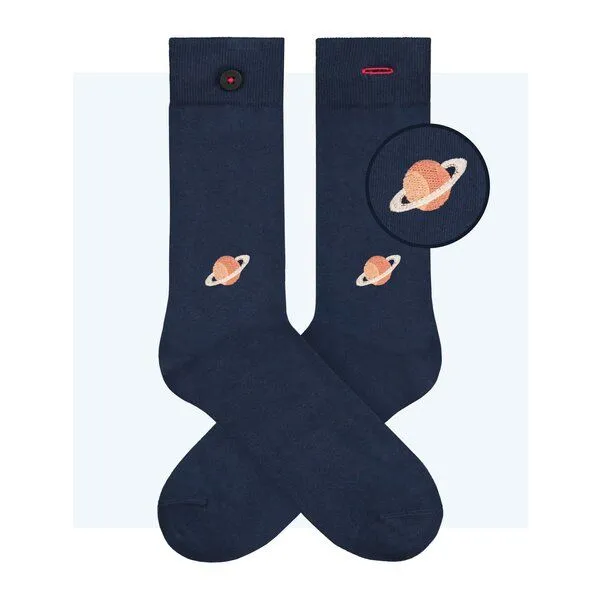 A-Dam A-Dam Socken mit Stickerei, Tony (blau), – Produktbild 1 von 3