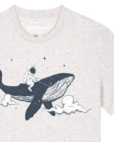 watapparel watapparel T-Shirt Unisex Spacewhale, Cool heather grey, – Produktbild 3 von 4