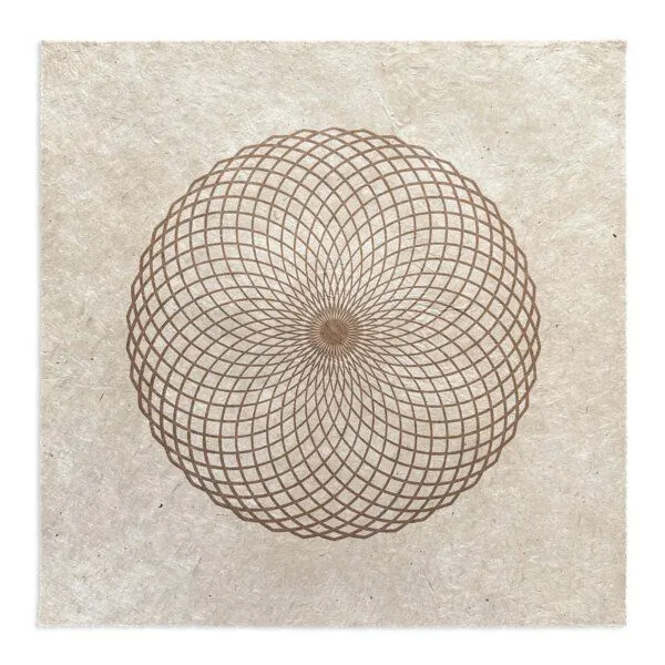 Veskor Cassiopeia Veskor Cassiopeia LOTUS DES LEBENS Heilige Geometrie Linoldruck | 40 x 40 cm | Kupfer auf Rosenholz – Produktbild 1 von 4