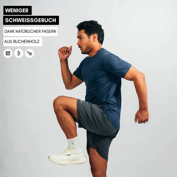 VIDAR Sport VIDAR Sport Herren Natural Sport Tee aus TENCEL Lyocell, Blau, – Produktbild 2 von 3
