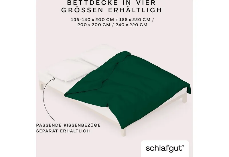 Schlafgut Schlafgut Bettbezug Premium Bettbezug Knitted Jersey (1 St), (1 St), Ton-in-Ton Reißverschluss, Bio-Baumwolle mit Elasthan, Uni, OEKO Tex, Grün, – Produktbild 4 von 5