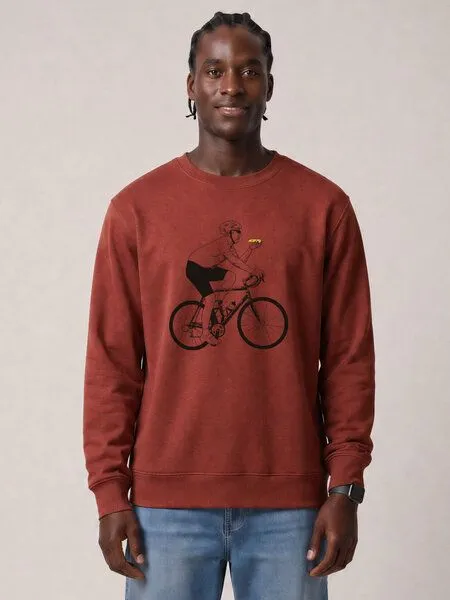 watapparel watapparel Sweatshirt Unisex Fahrrad und Pizza, Earthy red, – Produktbild 2 von 2
