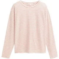 People Wear Organic People Wear Organic Langarmshirt, geringelt, Bio-Baumwolle, Rosenholz geringelt, – Produktbild 1 von 1