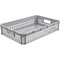 Keeeper keeeper Transportkorb 'Robert' stapelbar, 60 x 40 x 12 cm, PP, 22 l, grau – Produktbild 1 von 1