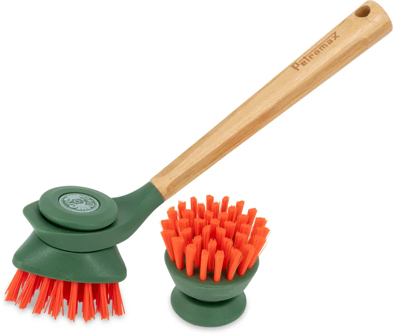 Petromax Petromax Guss-Bürsten-Set Reinigungsbürste für Guss mit 2 Bürstenköpfen, Grün, – Produktbild 2 von 2