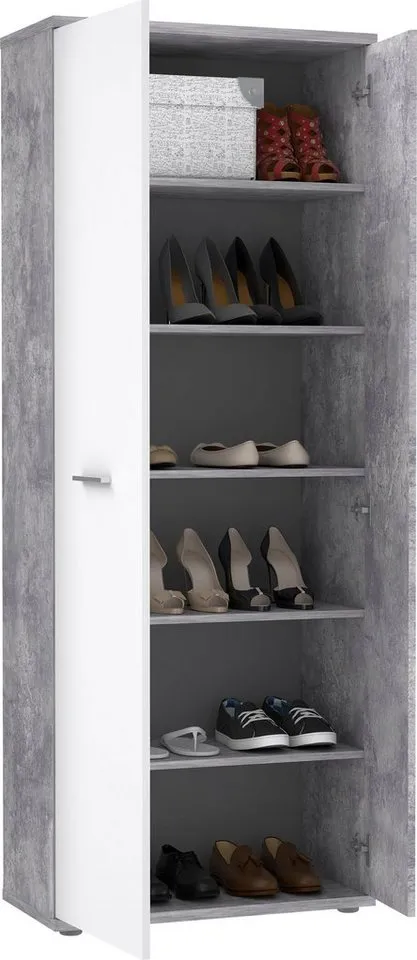 FORTE Schuhschrank Netty Höhe ca, 179 cm, Grau, – Produktbild 5 von 5