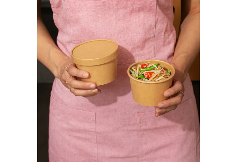 wisefood Einweggeschirr-Set 50-tlg., Bio-Take-Away-Becher, 200 ml, (50-tlg), Papier, Braun, – Produktbild 2 von 5