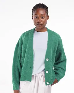 Alma & Lovis Alma & Lovis Sommer-Strickjacke aus Alpaka mit Ajourmuster | Ajour Grandpa – Produktbild 1 von 1