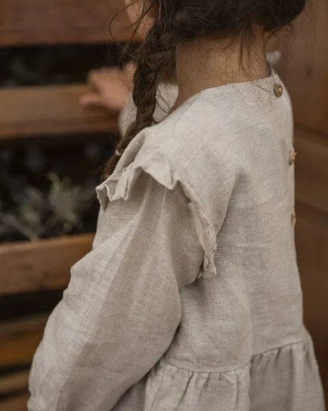 MATONA Matona Bluse aus Leinen für Kinder / Playful Blouse, Beige, – Produktbild 3 von 3