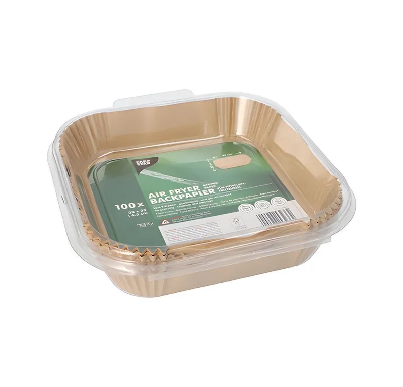 PAPSTAR PAPSTAR Backpapier 100 x Backpapiere 20 cm x 20 cm x 4,5 cm braun Heißluftfritteusen, Braun, – Produktbild 3 von 3