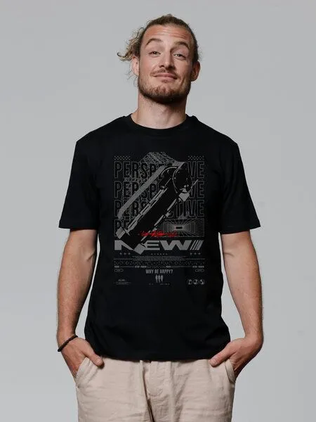 watapparel watapparel T-Shirt Unisex New Perspective, Black, – Produktbild 1 von 3