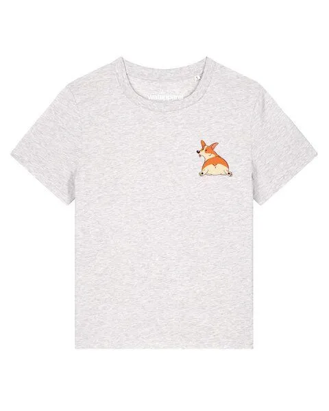 watapparel watapparel T-Shirt Frauen Corgi, Cool heather grey, – Produktbild 1 von 2