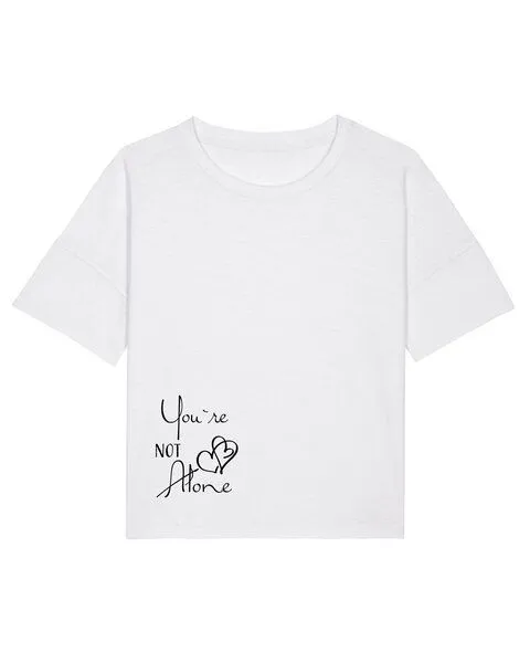 Human Family Human Family Kastenförmiges Bio Damen T-Shirt "Mood - You´re Not Alone" in 3 Farben, Weiss, – Produktbild 2 von 2
