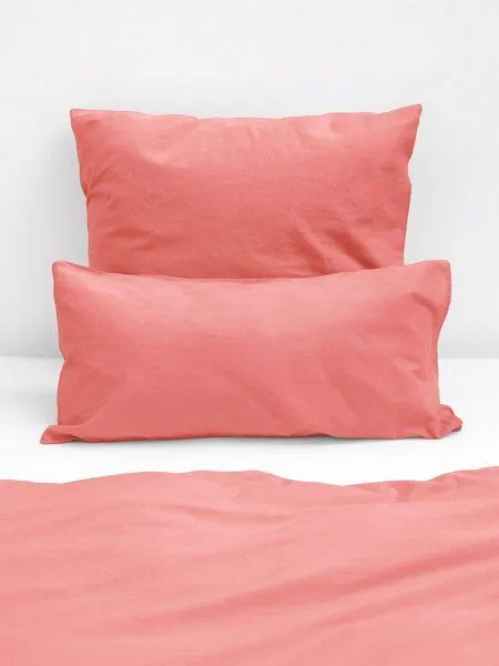 erlich textil erlich textil Michel Kopfkissenbezug aus Bio-Baumwolle, Leinen Mix, made in Europe, Pfirsich, – Produktbild 2 von 7