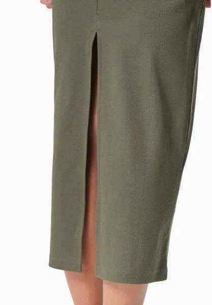 ORGANICATION ORGANICATION DURRU | Geripptes Kleid aus Bio-Baumwolle, Olive, – Produktbild 3 von 3
