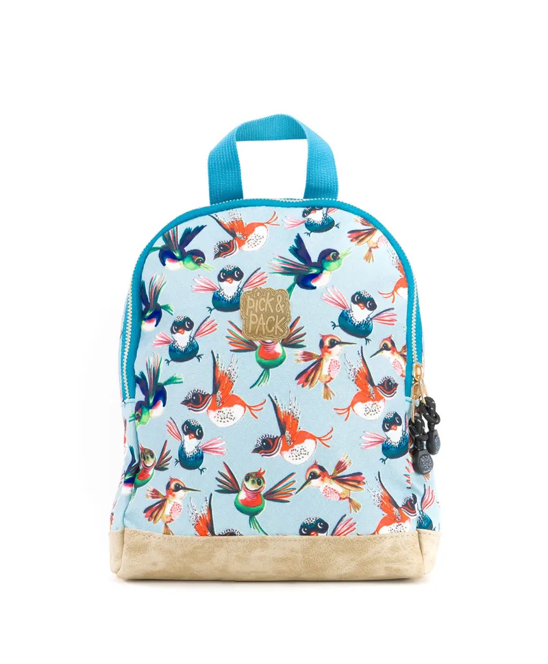 Pick & Pack Pick & Pack Birds Backpack XS Dusty blue, Blue, – Produktbild 1 von 1