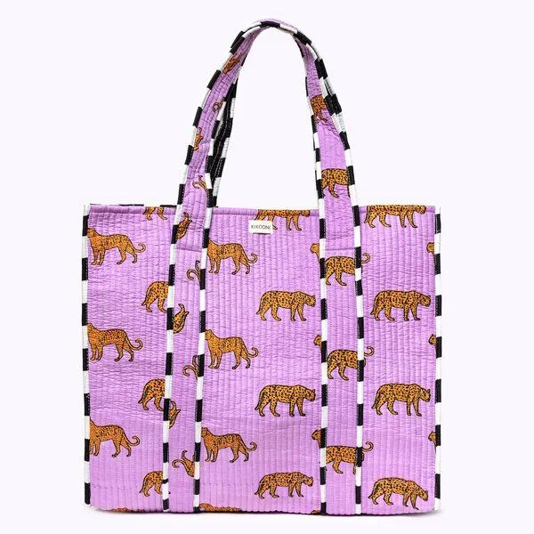 KIKOONI KIKOONI handgefertigter XL Shopper, Purple leo, – Produktbild 1 von 4