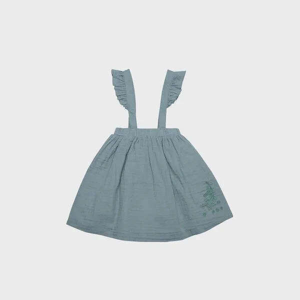 OrganicEra OrganicEra Babykleid aus Bio-Musselin mit Rüschen, Aqua – Produktbild 4 von 4