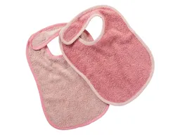 HANS NATUR Lätzchen mit Klettverschluss Bio Baumwolle 2er Set rosa Maße 32 x 27 cm – Produktbild 1 von 1