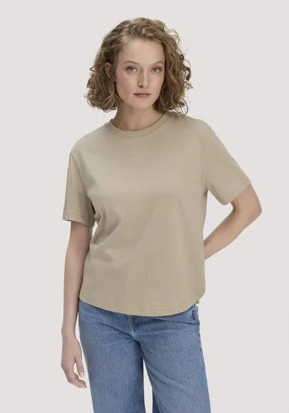 hessnatur hessnatur Heavy Jersey T-Shirt aus reiner Bio-Baumwolle, Sand, – Produktbild 1 von 5