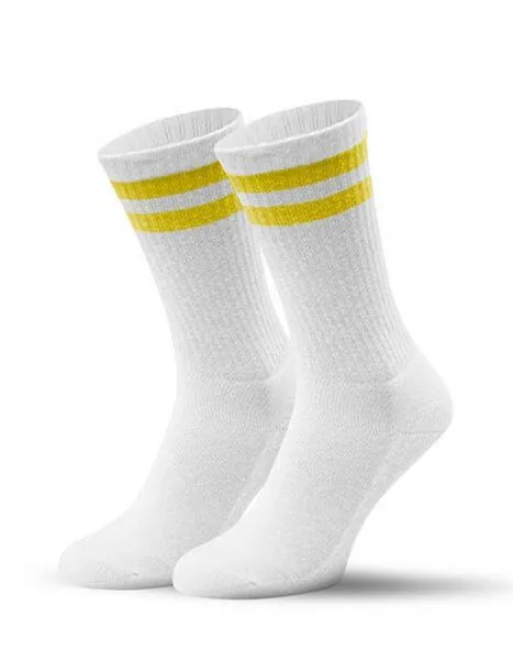 MR. SOCKS MR. SOCKS Tennissocken zweifarbig von der Marke MR.SOCKS, Weiss/gelb, – Produktbild 1 von 2