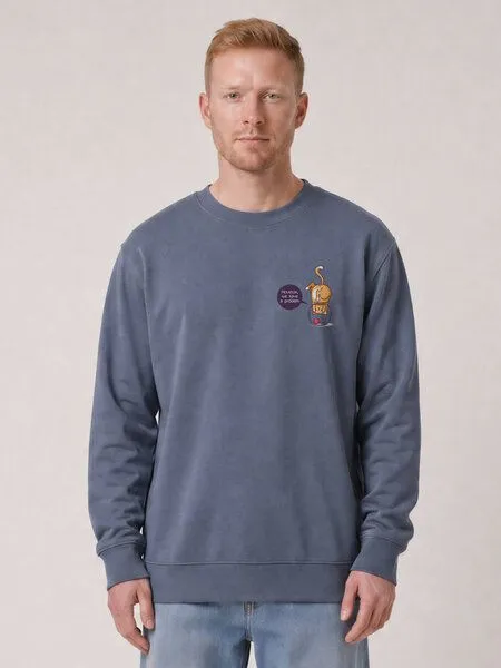 watapparel watapparel Sweatshirt Unisex Funny Cat, Blue grey, – Produktbild 2 von 2