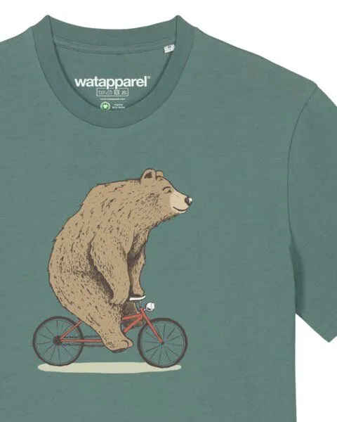 watapparel watapparel T-Shirt Unisex Fahrradbär, Green bay, – Produktbild 3 von 4
