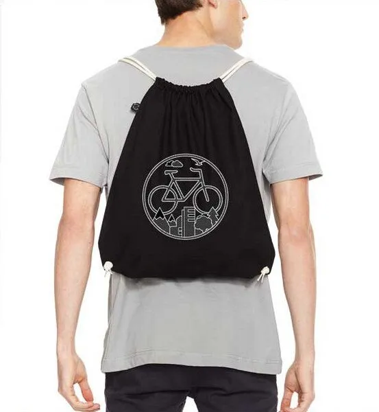 Picopoc Picopoc Turnbeutel Fahrrad / Gym Bag / Rucksack aus Biobaumwolle, Schwarz, – Produktbild 1 von 2
