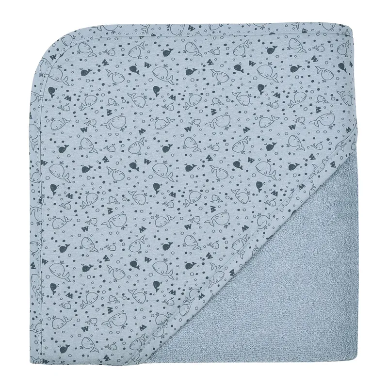 Wörner Wörner Kapuzenbadetuch 80x80 cm blau, Blau, – Produktbild 1 von 5
