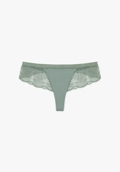 Lovjoi Lovjoi Tanga LUMINOUS MOSS mit filigraner Spitze, Cool green (grün), – Produktbild 2 von 4