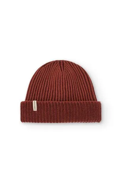 TIRALAHILACHA TIRALAHILACHA Tao chunky wool beanie in two-tone Women, Rot, – Produktbild 4 von 4