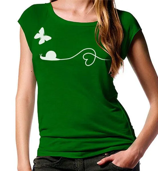 Picopoc Picopoc Schnecke und Schmettelring Bambus-T-Shirt, Grün, – Produktbild 2 von 4