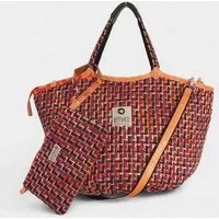 REFISHED fair fashion e.U. REFISHED fair fashion e.U. SOULMATE TWEED ZIP | Limitierte Edition Tasche, #tweed zip pink / #fish orange-schwarz im set mit bag-in-bag (s), – Produktbild 1 von 1