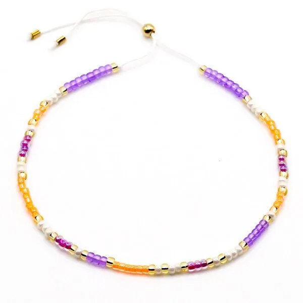 juni juni Sommer Perlenarmbänder Set "Curacao" in lila und apricot – Produktbild 4 von 4
