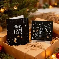 Ideenverlag Hamburg Ideenverlag Hamburg 10 „Frohes Fest“ Samenbomben im Tütchen mit Kaltkeimer-Saatgut + 10 Gratis Geschenk Grußkarten / Weihnachtsgruß/Wichtelgeschenk/Weihnachtsgeschenk – Produktbild 1 von 1