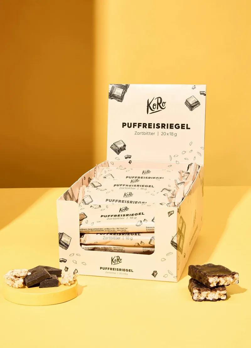 KoRo Puffreisriegel in Zartbitterschokolade 20 x 18 g – Produktbild 2 von 5