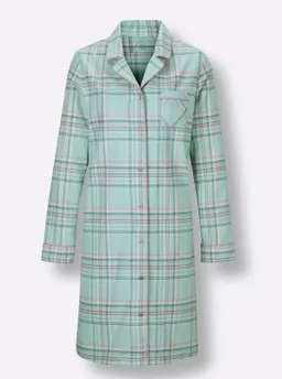 wäschepur Sleepshirt kalkmint-altrosa-kariert – Produktbild 1 von 1