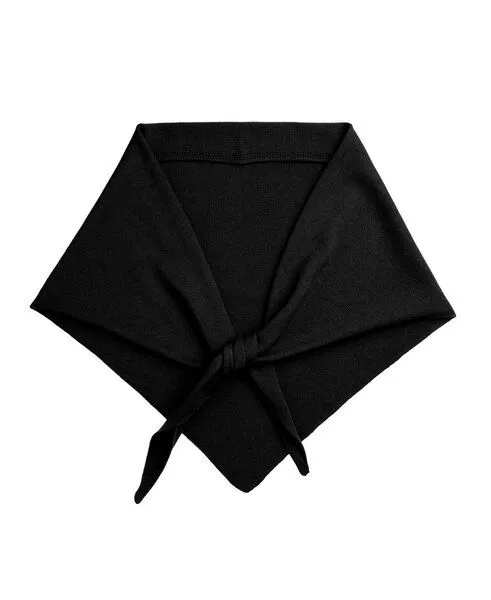 Kopyto Kopyto BIRUANG XL Große Bandana / Halstuch 100% Merinowolle RWS-zertifiziert, ökologisch, unifarben, Schwarz, – Produktbild 1 von 4