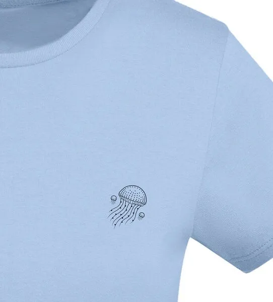 vis wear vis wear Qualle Familie - Damen Organic Shirt, Blau, – Produktbild 2 von 4