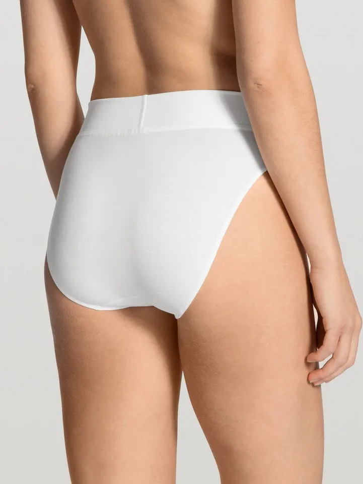 CALIDA CALIDA High-Waist-Slip Elastic Duopack (2er Pack) breiter Softbund, elastisch, atmungsaktiv, weich, Weiß, – Produktbild 3 von 5