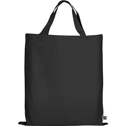 TEXXILLA Fairtrade Baumwolltasche mit kurzen Henkeln, schwarz – Produktbild 1 von 1