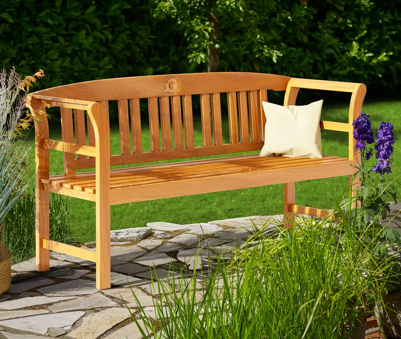 Deuba® Gartenbank Rose Eukalyptusholz FSC®-zertifiziert 157x45x82cm, Braun, – Produktbild 1 von 2