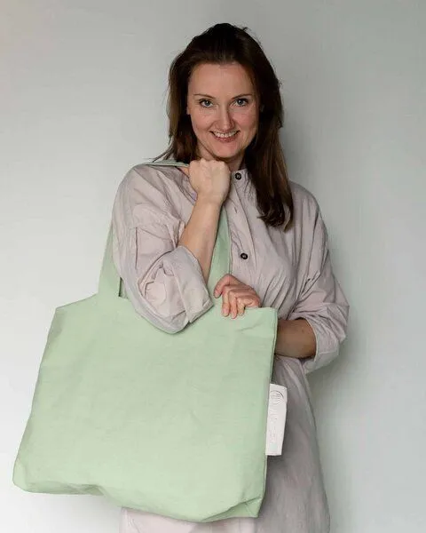 TINTOK TINTOK Rima Canvas Tasche 100 % Bio-Baumwolle GOTS-zertifiziert, Pastel green, – Produktbild 2 von 4