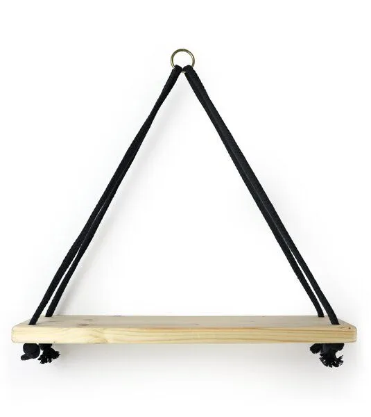 Gary Mash GARY MASH Wandregal Triangle mit Baumwollkordel, Schwarz, – Produktbild 1 von 3