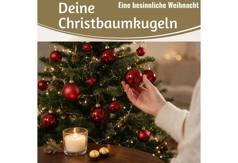 LS-LebenStil Weihnachtsbaumkugel 18-20 Design Glas Weihnachtskugeln 6cm Rot Ochsenblut Christbaum Deko (18 St), Edle Weihnachtsdeko Matt / Glänzend Weihnachtsbaumschmuck Deko Kugeln, Rot, – Produktbild 3 von 4