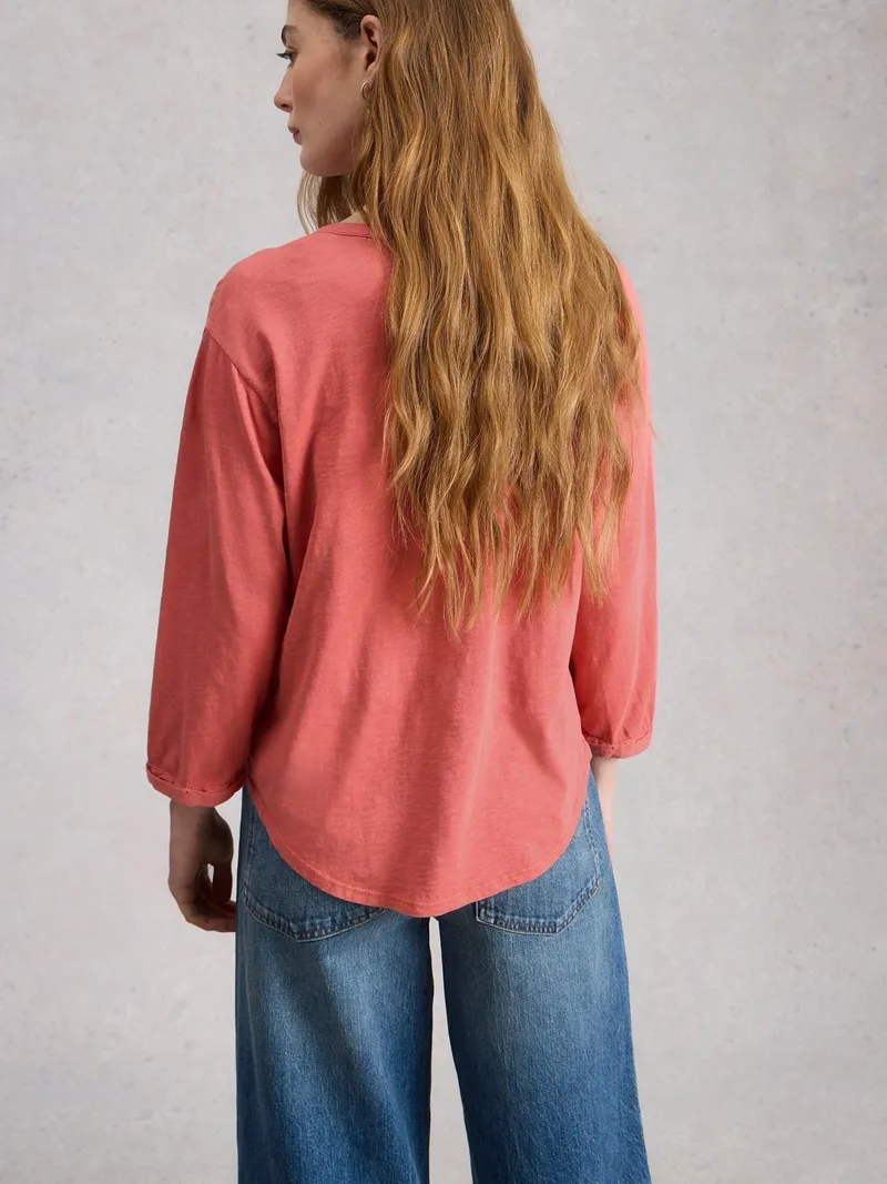 White Stuff Langarmshirt Beth mit 3/4-Ärmeln - 50, Mittelrosa, – Produktbild 4 von 4