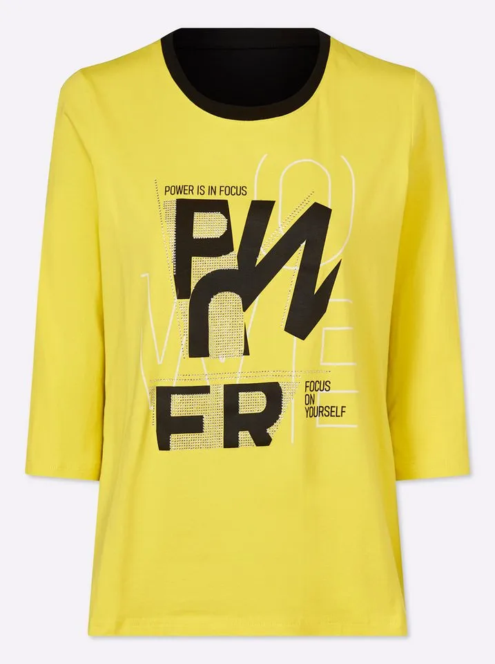 heine heine T-Shirt Rundhalsshirt ., Grün|schwarz, – Produktbild 4 von 5