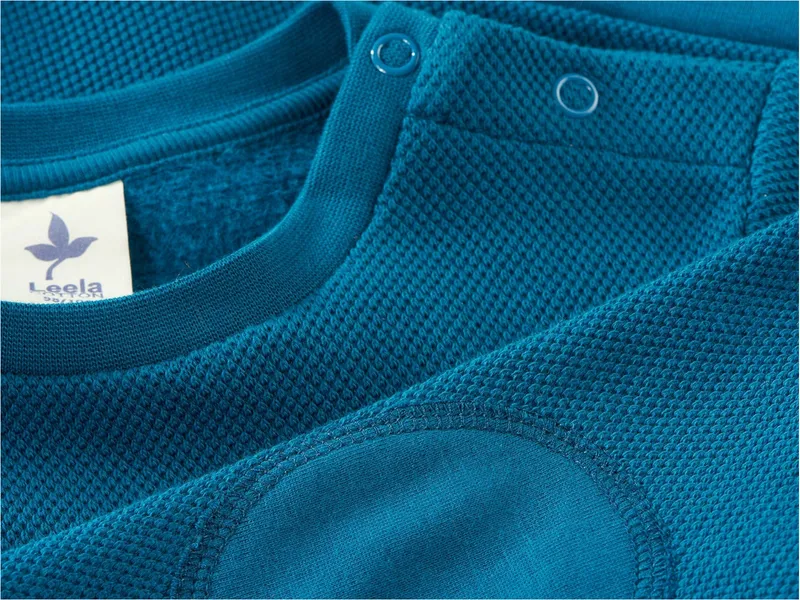 Leela Cotton Leela Cotton Kinder Pullover Piqué, Blau, – Produktbild 2 von 2